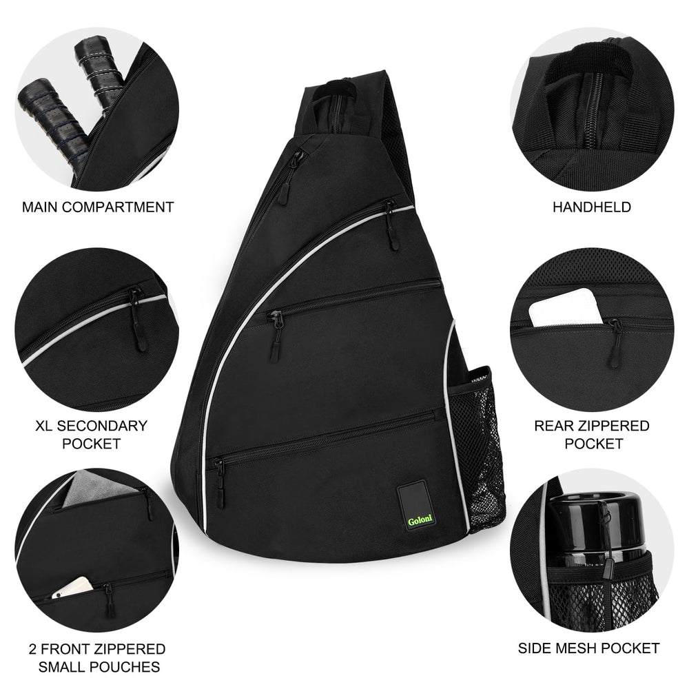 Goloni side pocket with water bottle demonstrating on-court hydration convenience