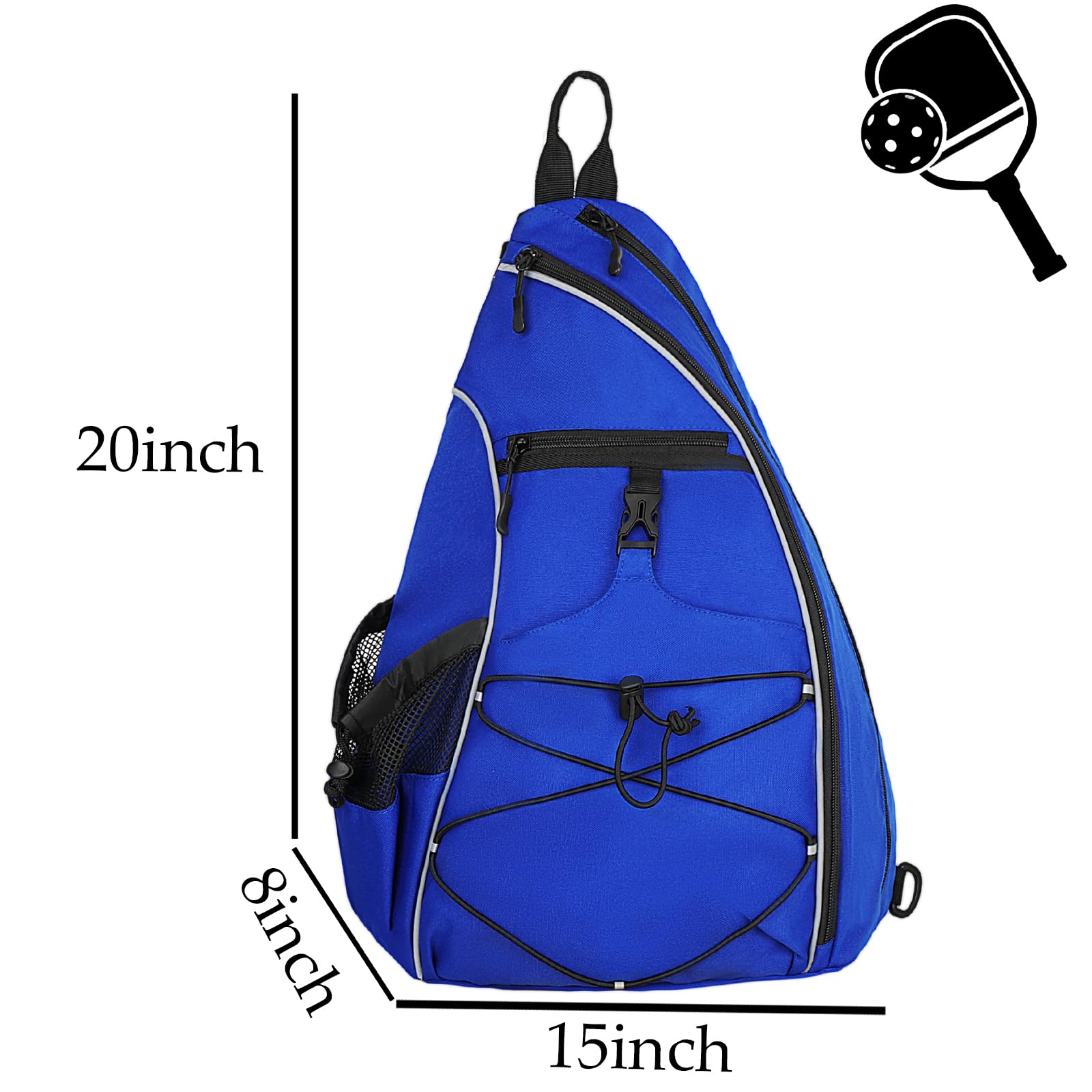 Goloni deep side pocket holding a tall water bottle to prevent spills