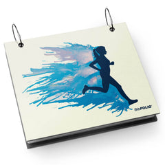 Gone For a Run Runnergy front cover shows blue runner art and organized display benefit