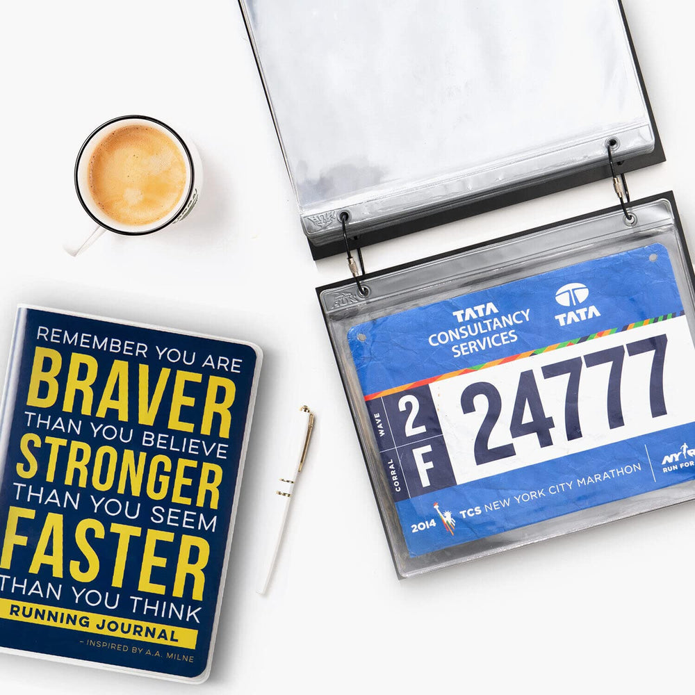 Gone For a Run Runnergy beside a hand for scale shows compact size and shelf-ready benefit