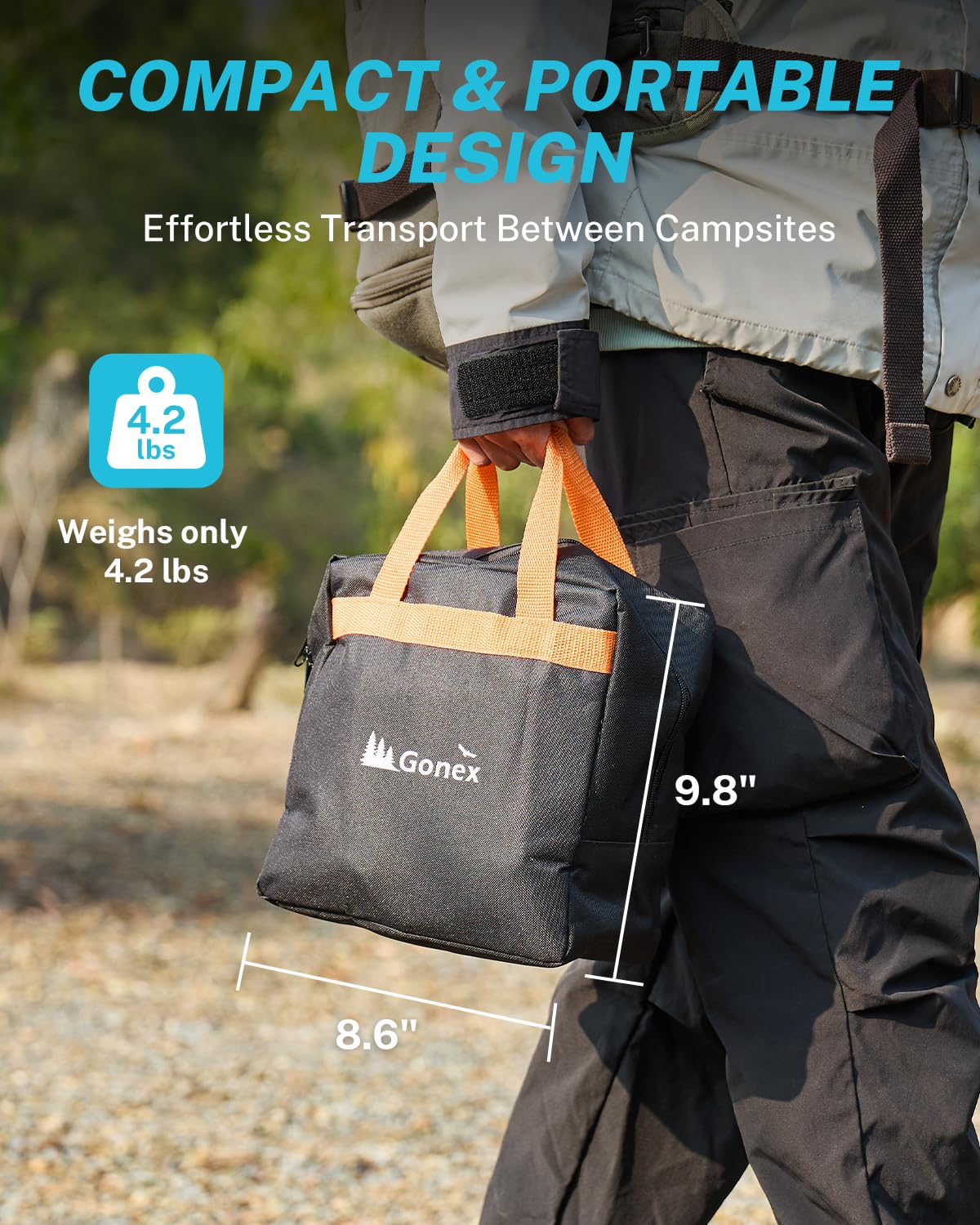 Gonex padded carrying bag with stove and accessories for quiet transport