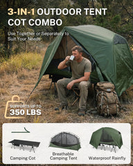 Gonex close-up of cot fabric and frame, durable support benefit