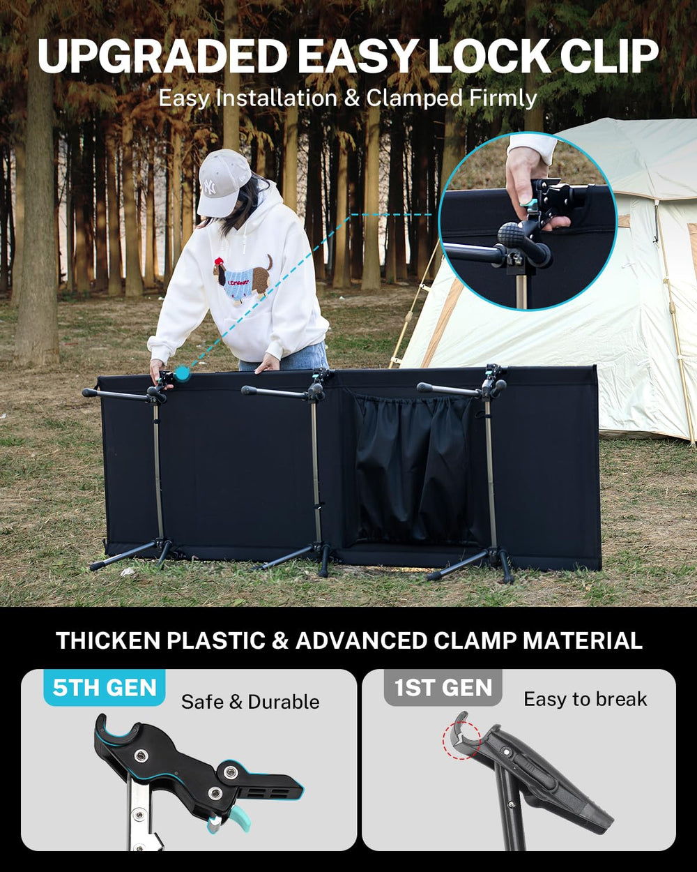 Gonex cot set up at campsite, elevated off-ground comfort benefit