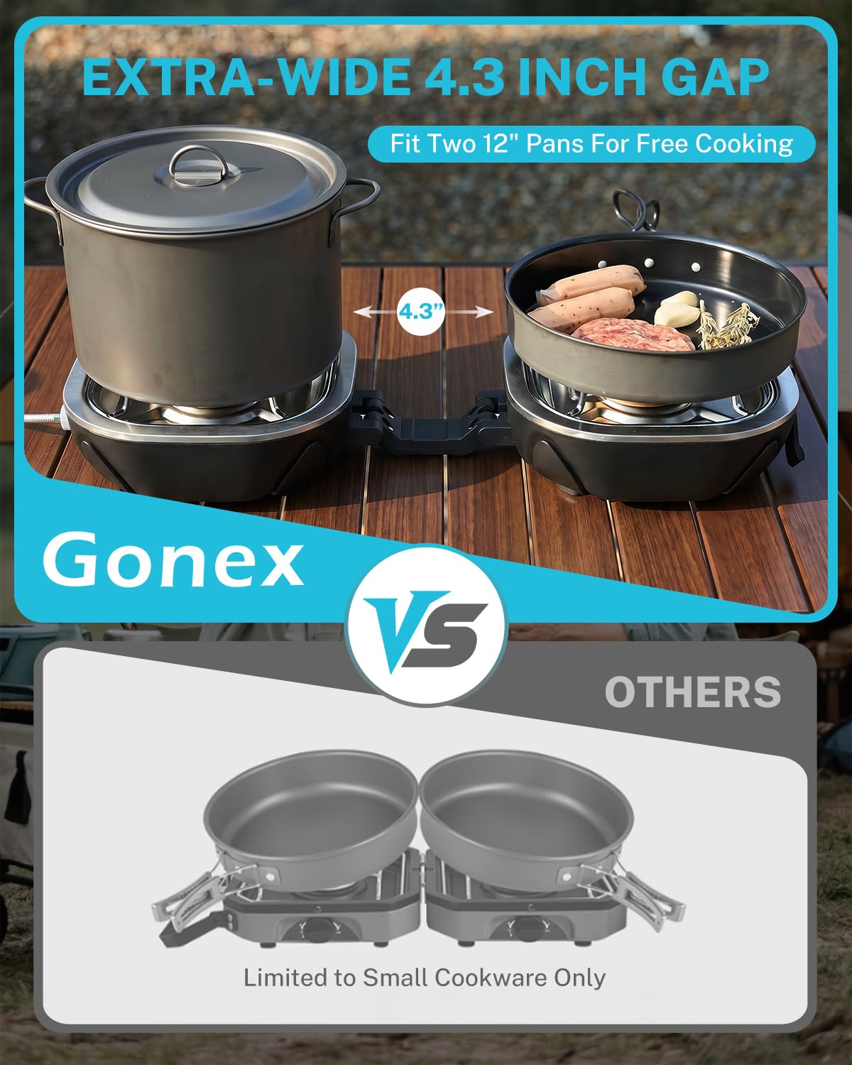 Gonex pot stand and grill grate assembled for stable pots and spill prevention