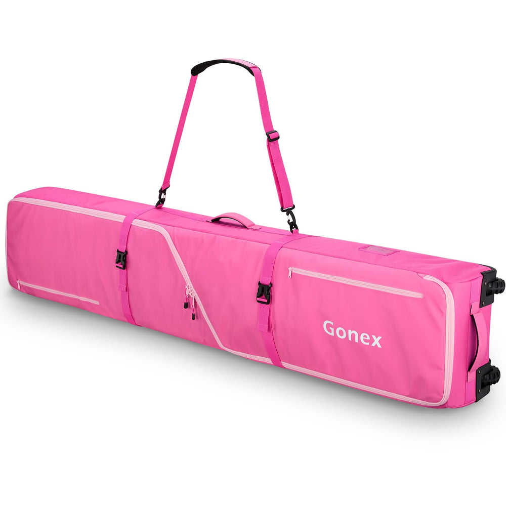 Gonex bag configured for skis and snowboard showcasing interior organization