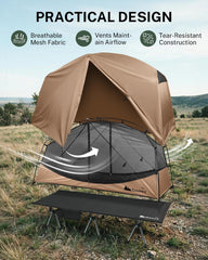 Gonex waterproof fly closeup showing rain protection and durability