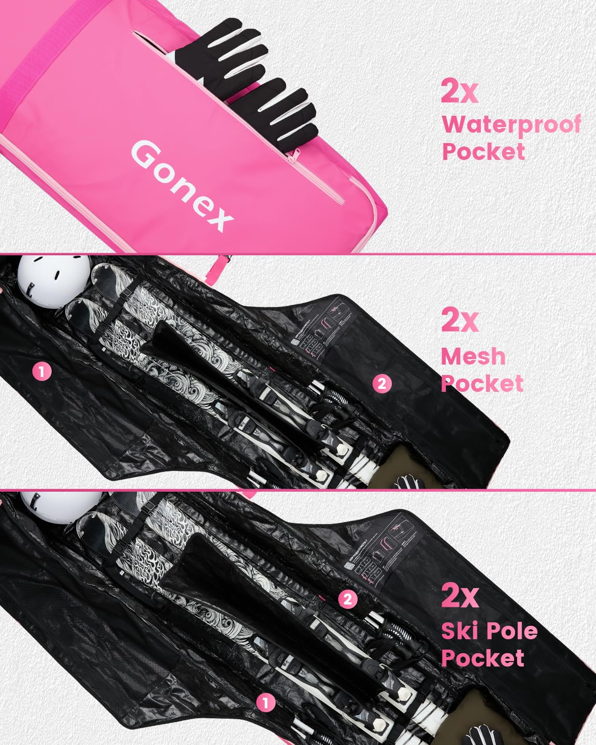Gonex waterproof lining with included shoe bag protecting boots from moisture