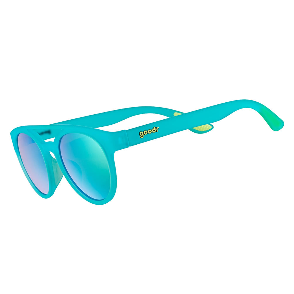 goodr Dr. Ray front view showing medium frame and stylish double bridge benefit: versatile look
