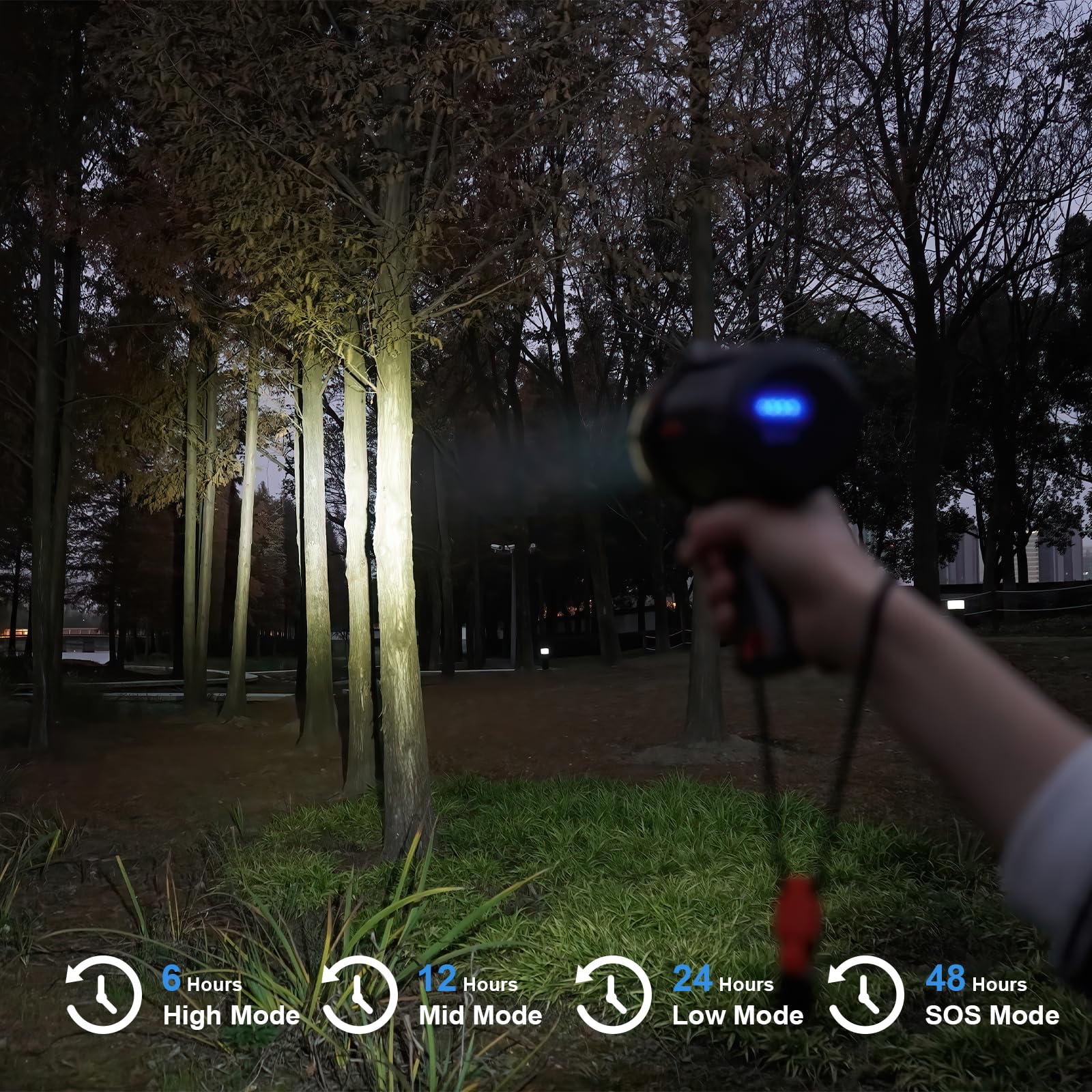 GOODSMANN spotlight beam demonstration lighting distant buoy for night visibility