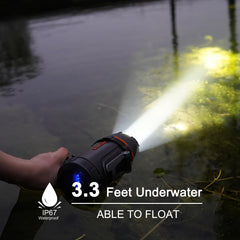 GOODSMANN spotlight floating on water showing buoyancy and marine safety benefit