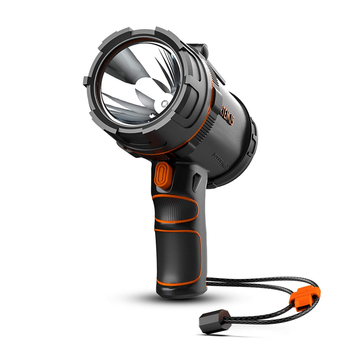 GOODSMANN spotlight front view showing lens and housing for durable illumination