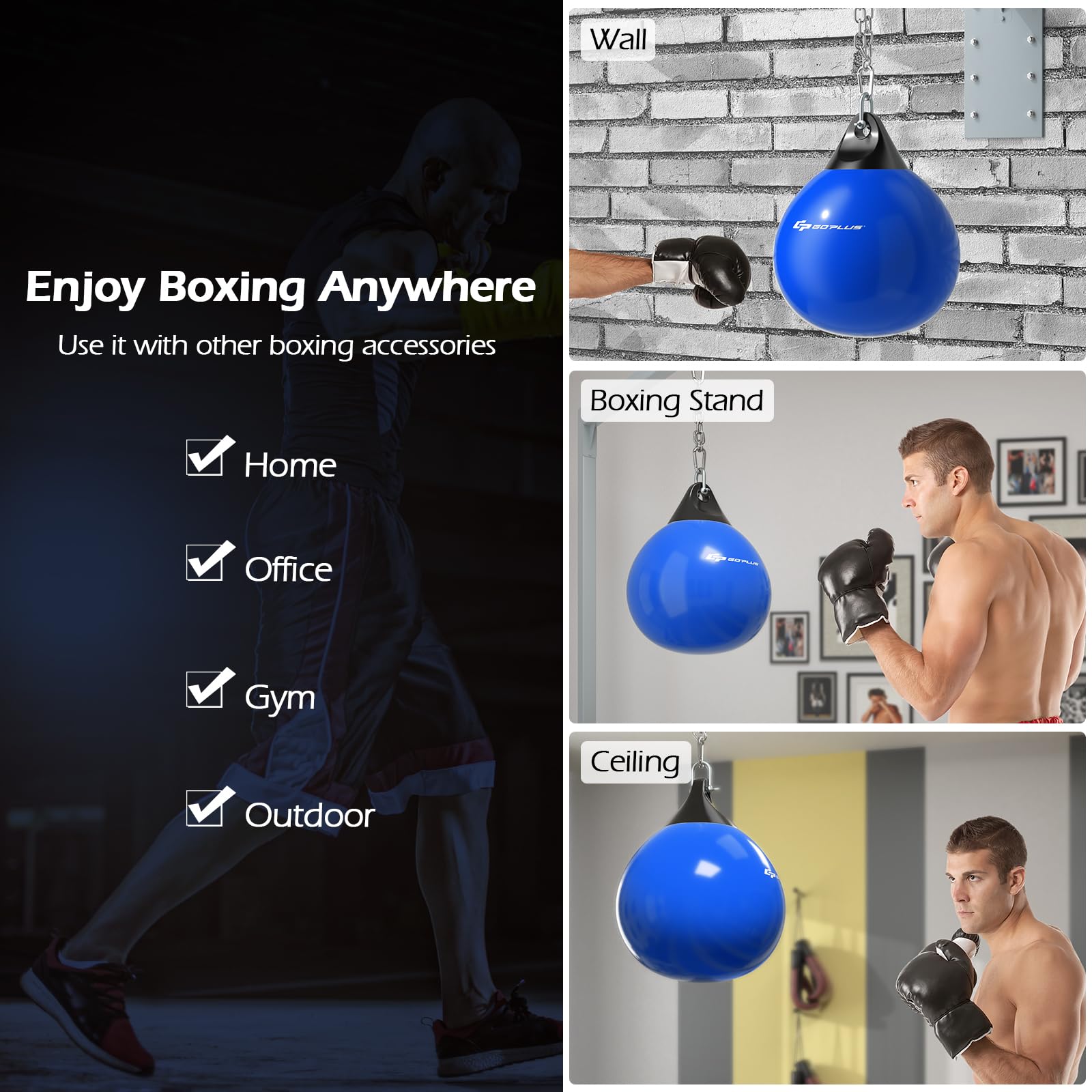 Goplus in-use with boxer landing combinations showing realistic rebound for timing practice