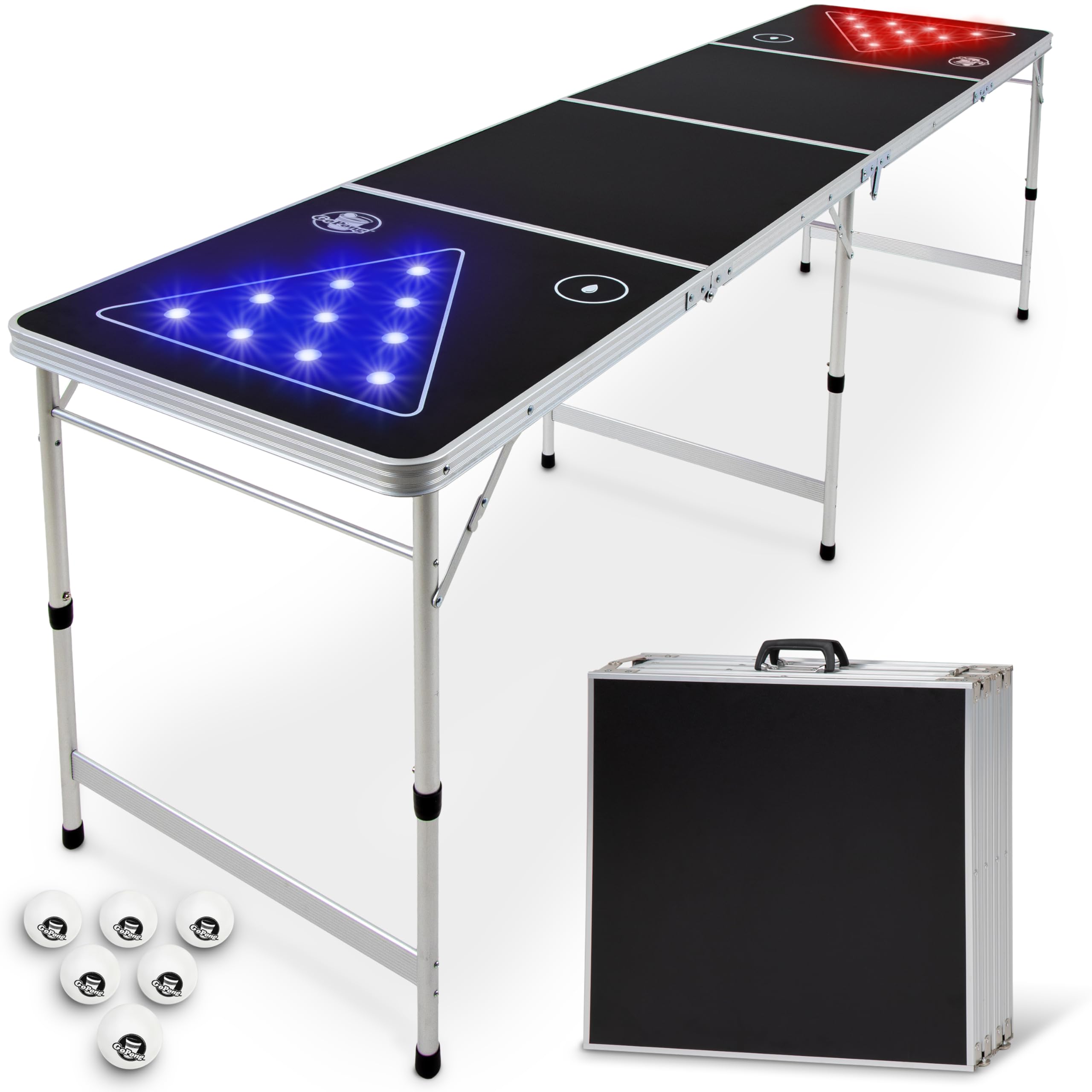 GoPong front packaging showing full table and included accessories for quick setup