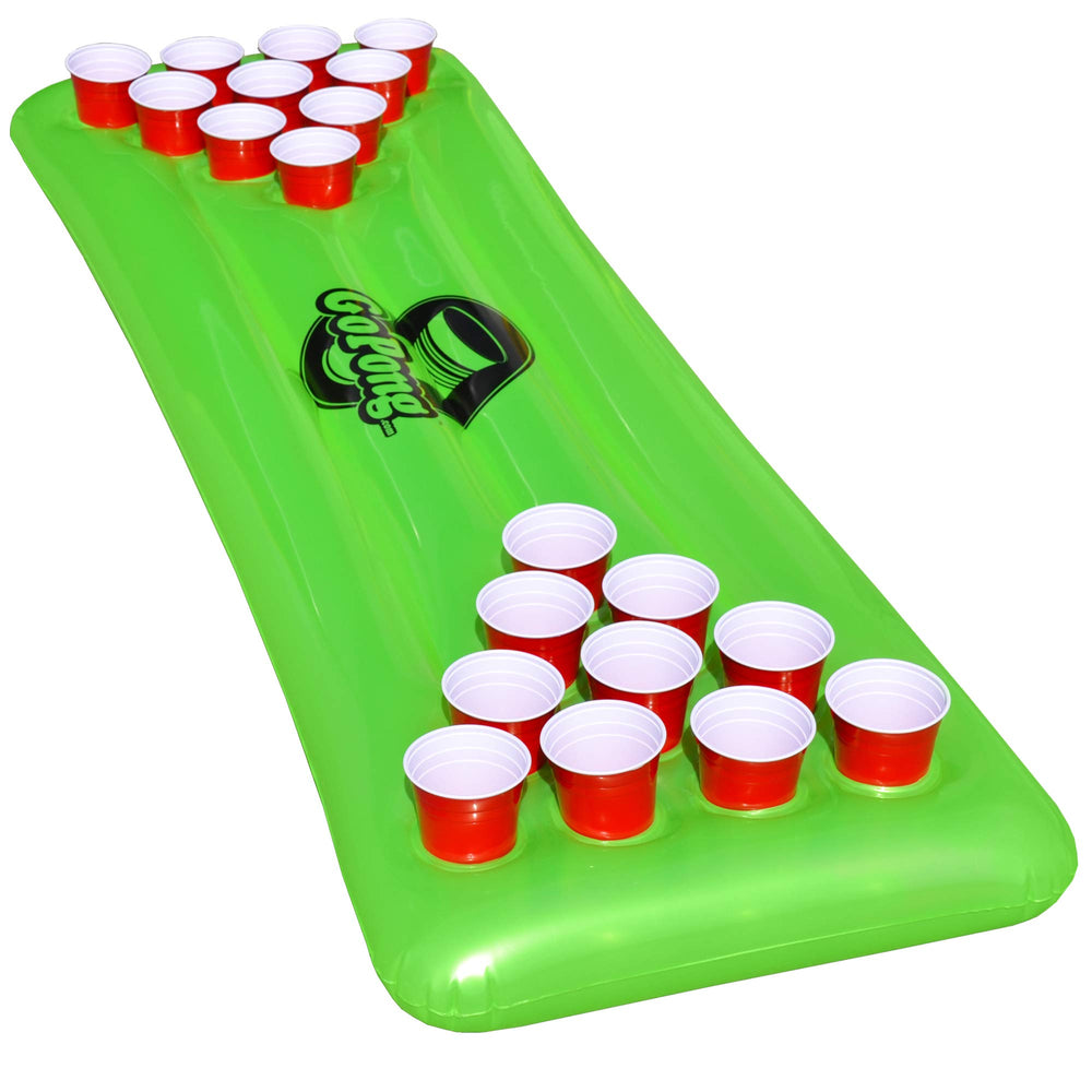 GoPong front view inflated showing full 6ft play surface and easy party setup
