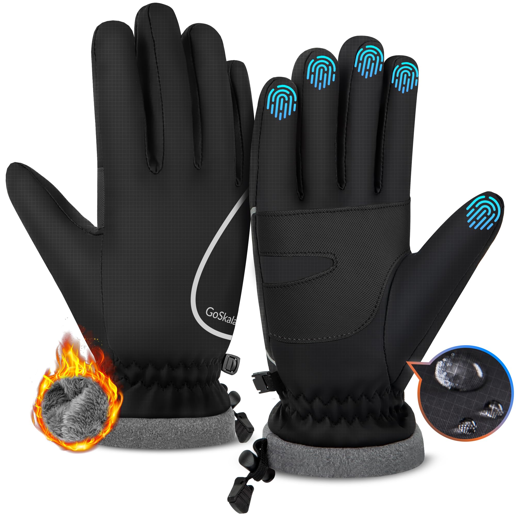 GoSkala front view showing glove design and weather protection benefits