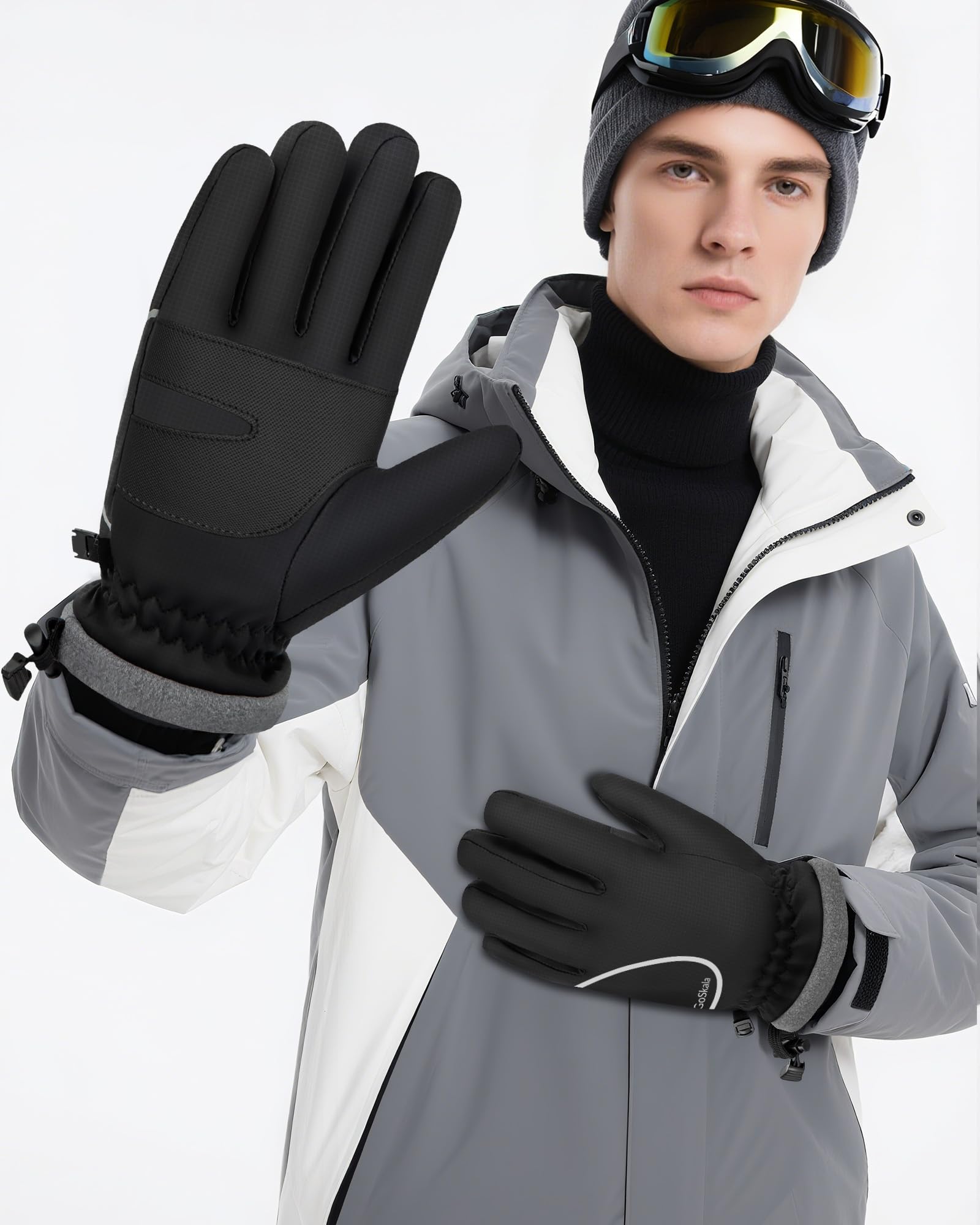 GoSkala gloves worn while cycling showcasing cold-weather performance