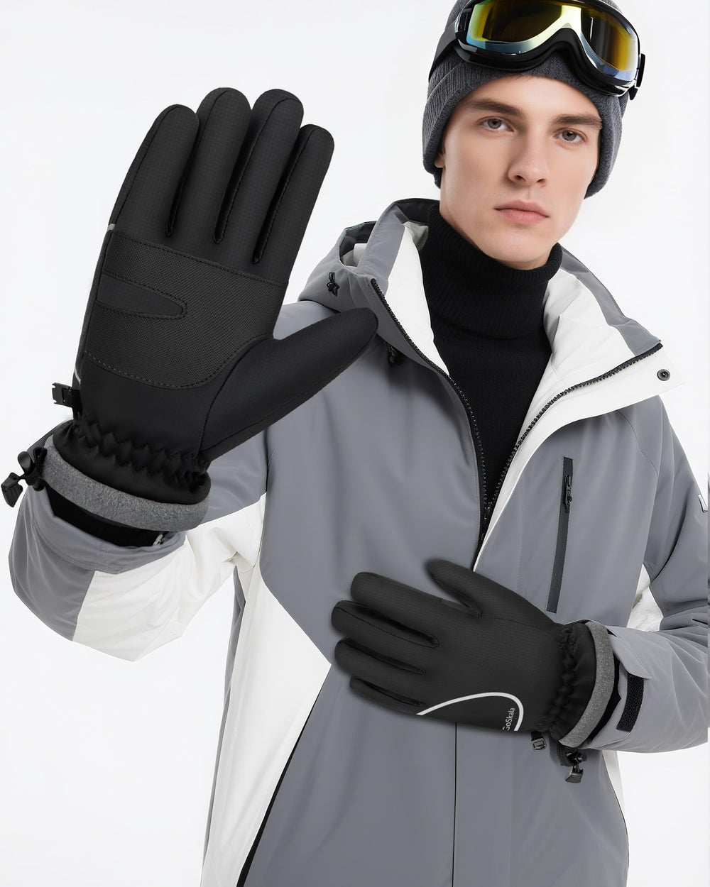 GoSkala gloves worn while cycling showcasing cold-weather performance