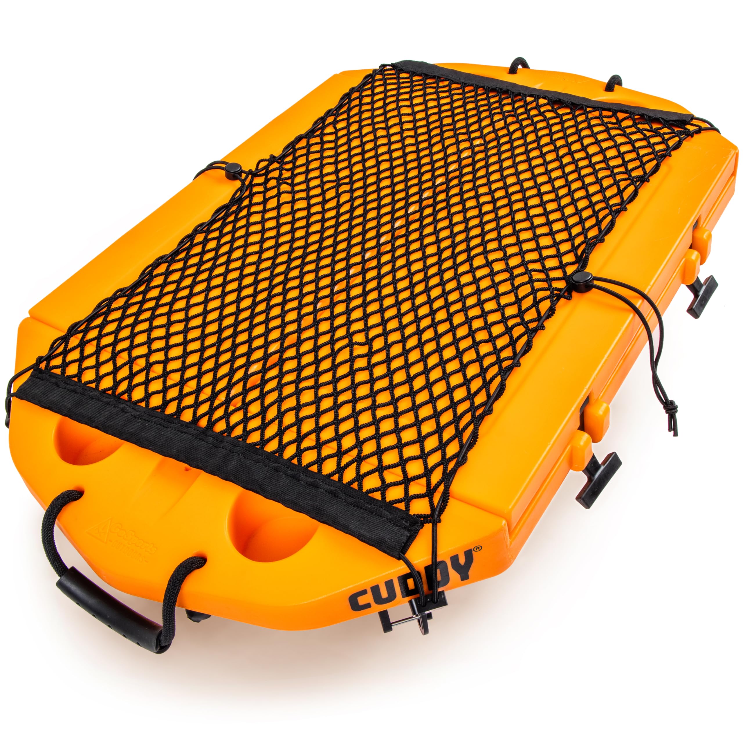GoSports Cargo Net front-mounted on CUDDY cooler showing added storage benefit