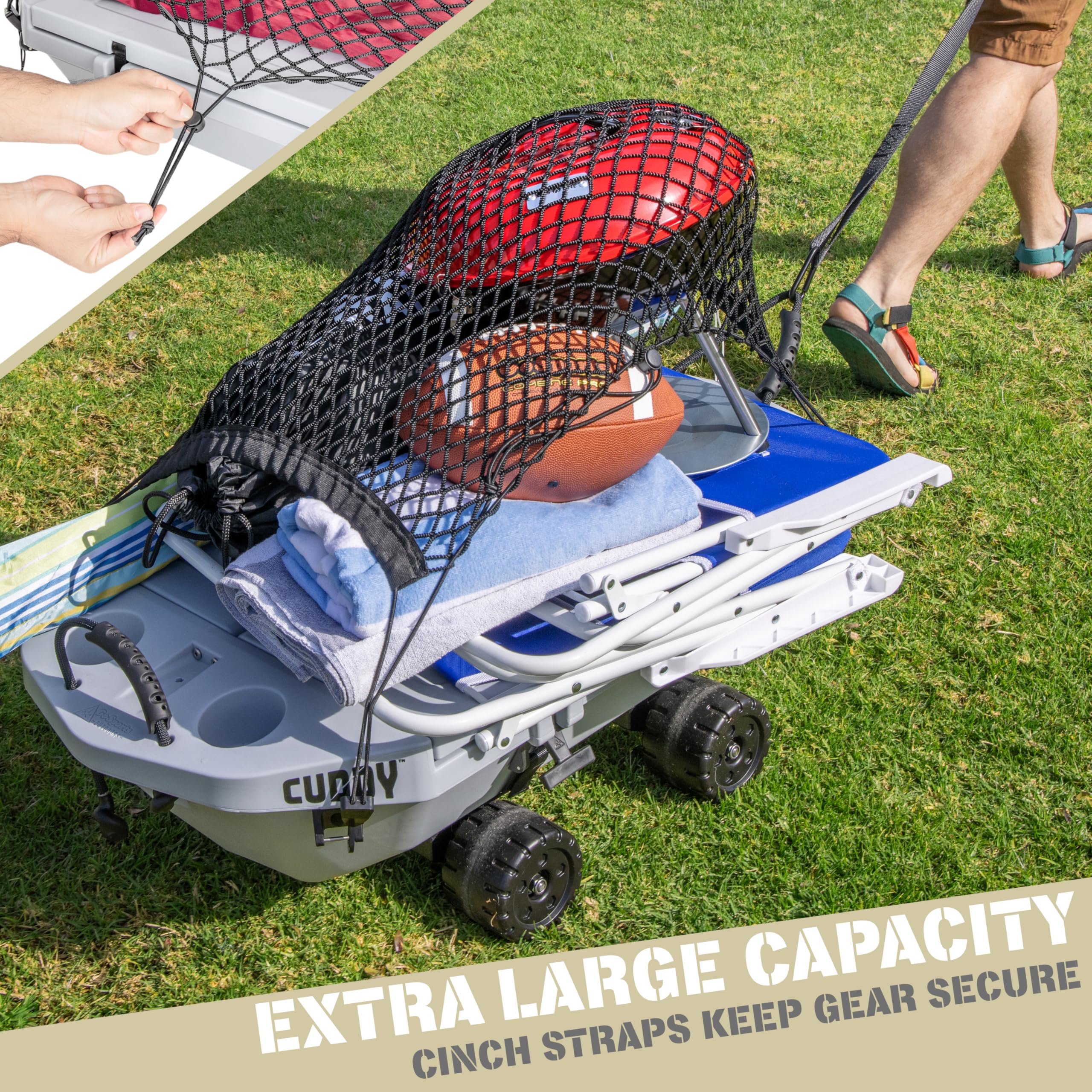 GoSports Cargo Net installation hardware laid out highlighting quick setup