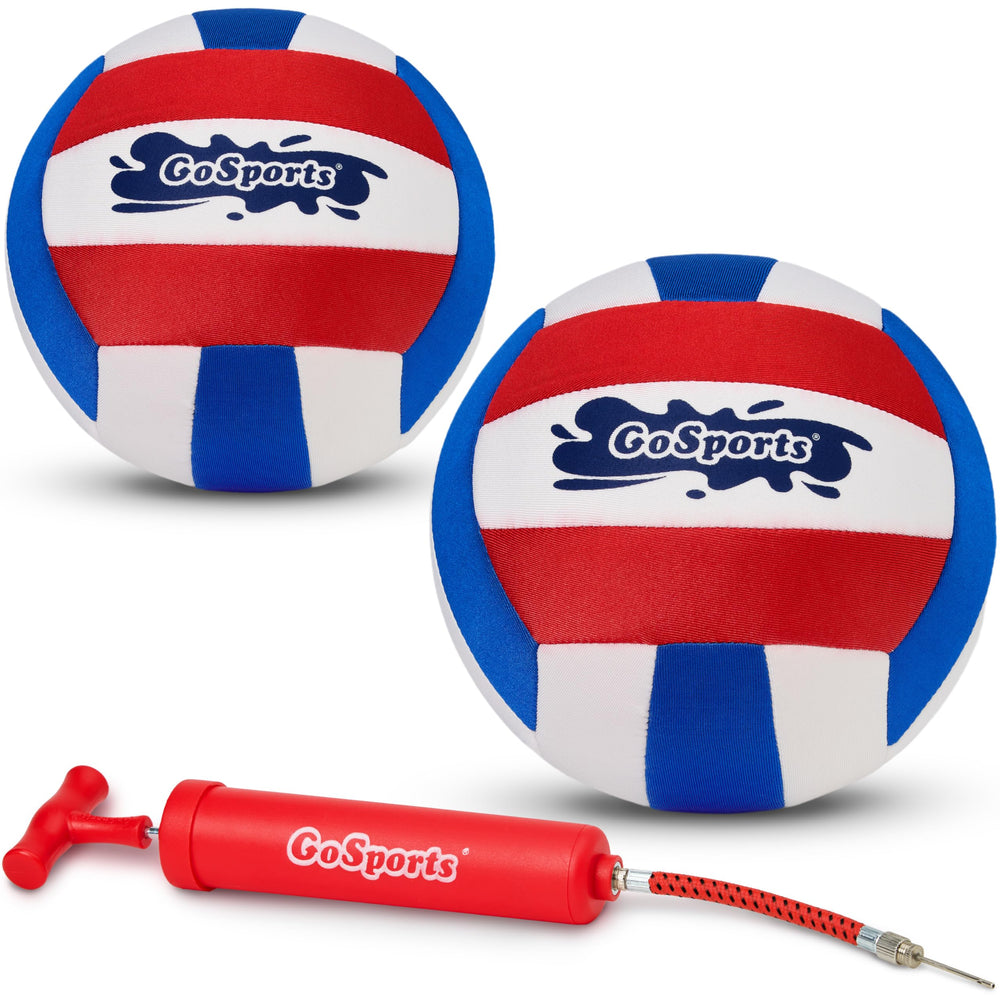 GoSports front view of two neoprene volleyballs, durable and waterproof
