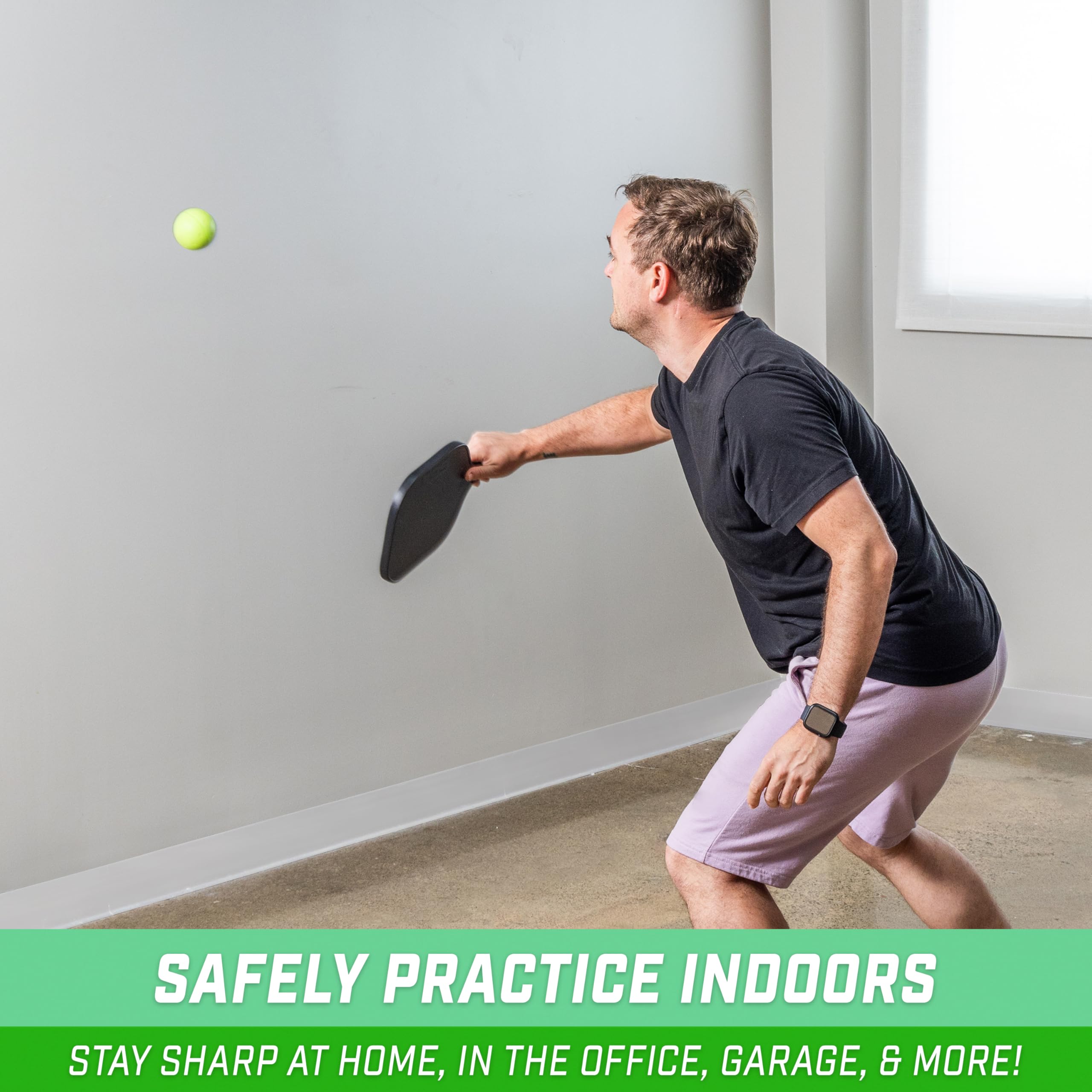 GoSports GS 40 bouncing against wall for solo practice and improved stroke control