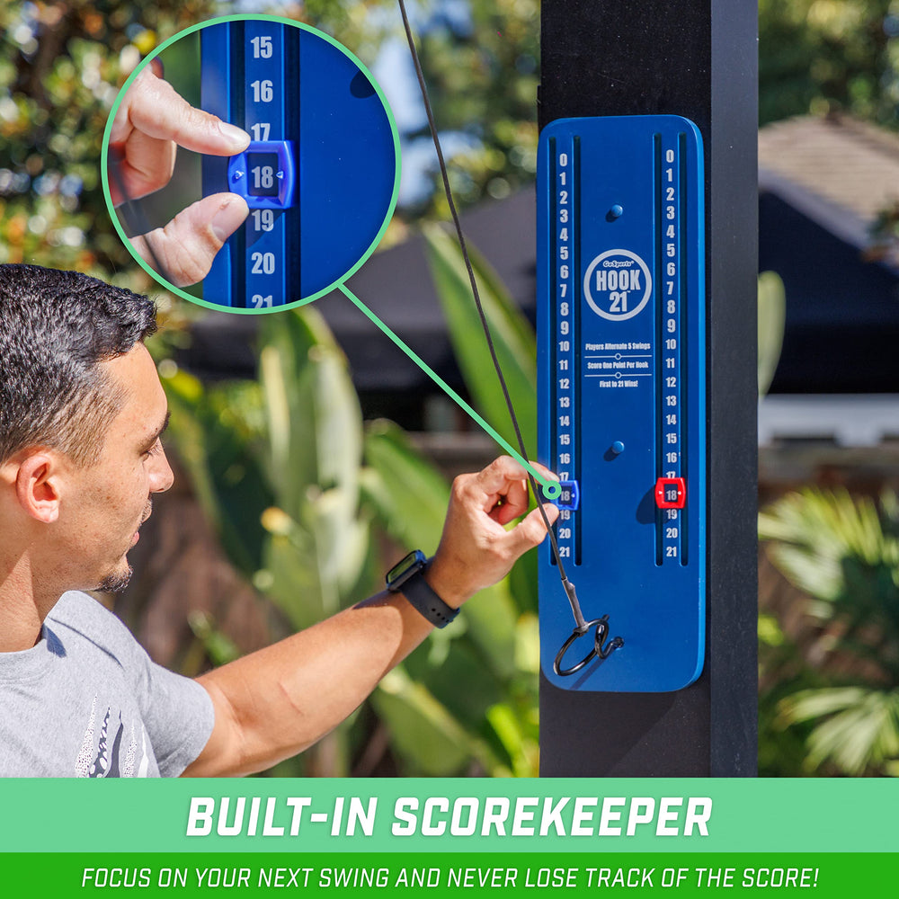 GoSports size comparison with hand to show compact, space-saving design