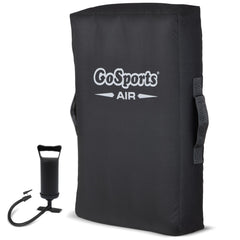 GoSports inflatable blocking pad front view showing full size and handles for easy control