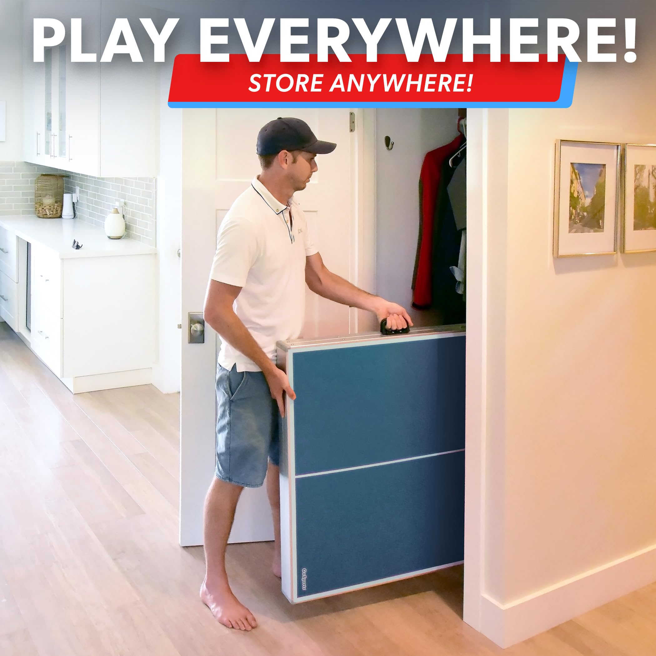 GoSports office lifestyle setting showing compact fit and entertainment benefit