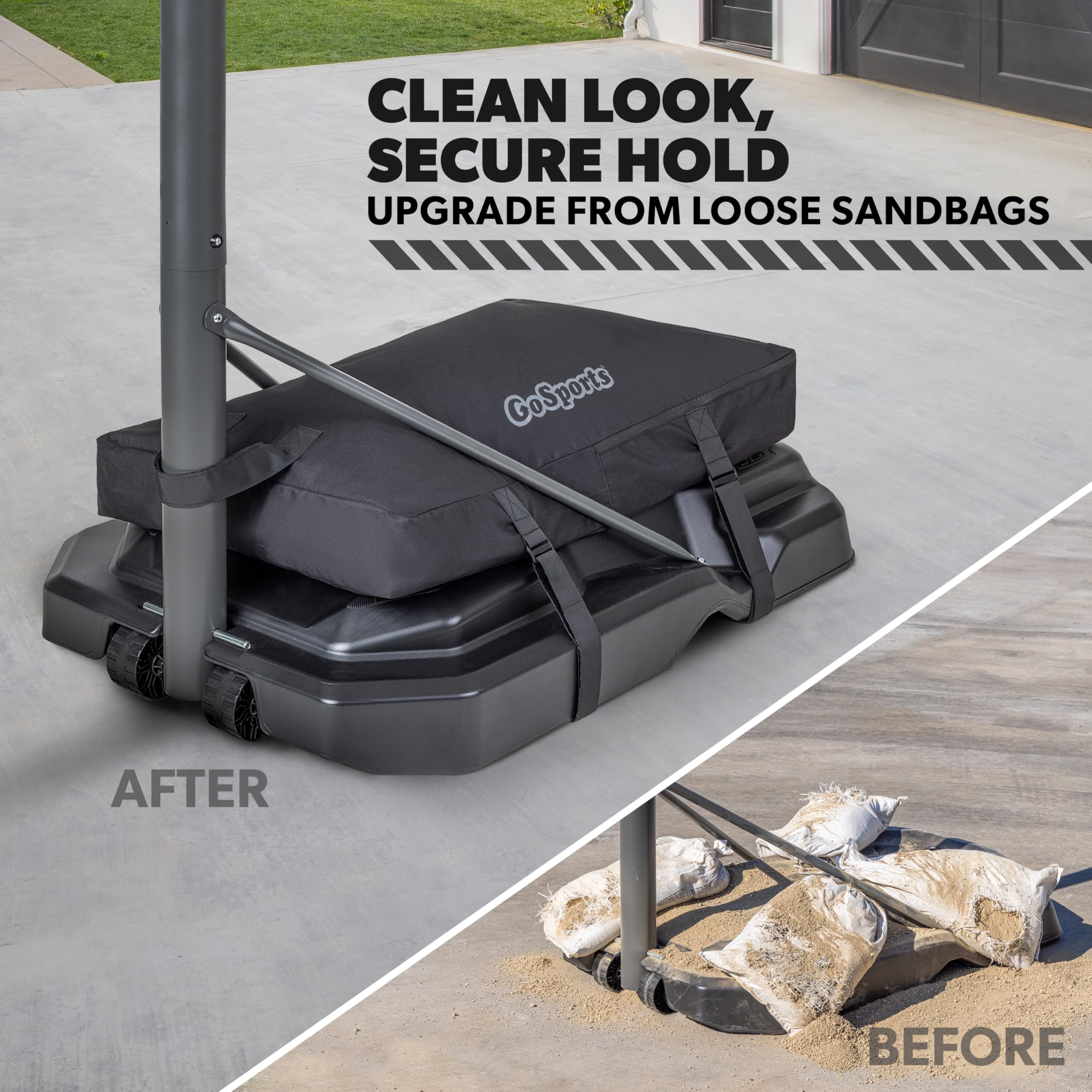GoSports waterproof zipper detail keeping sandbags dry and secure