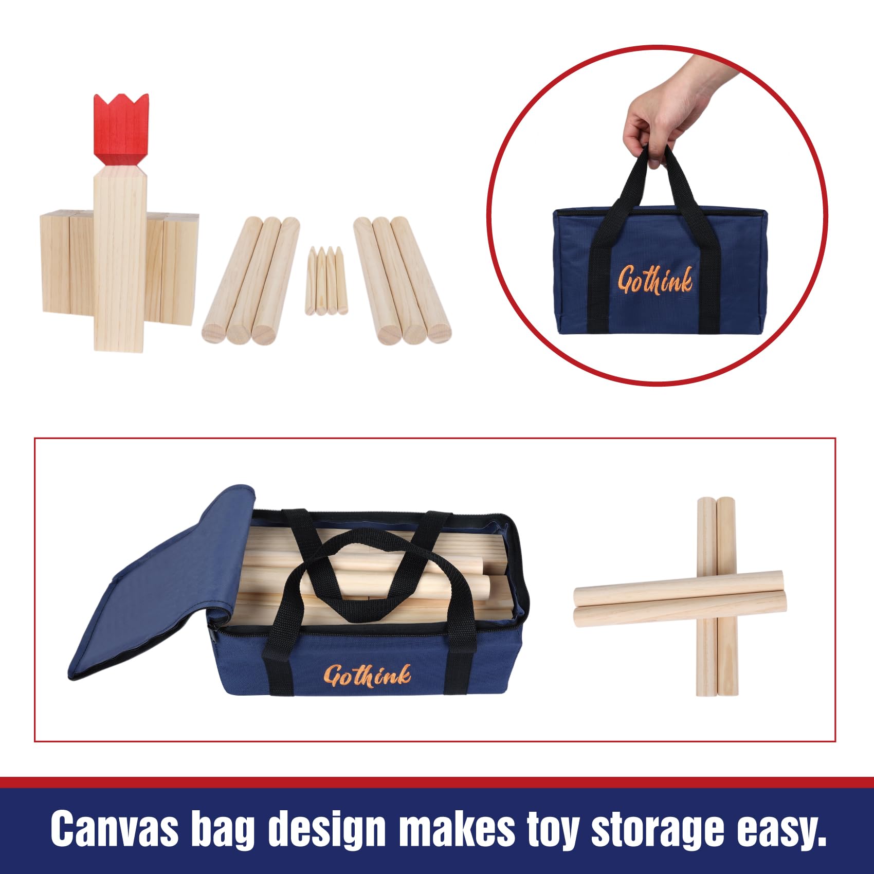 GOTHINK reinforced carry bag packed showing portability and organized transport benefit