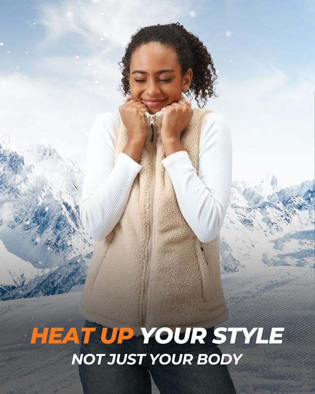 GOTOBI vest worn by model to show true-to-size fit and layering-friendly sleeveless cut