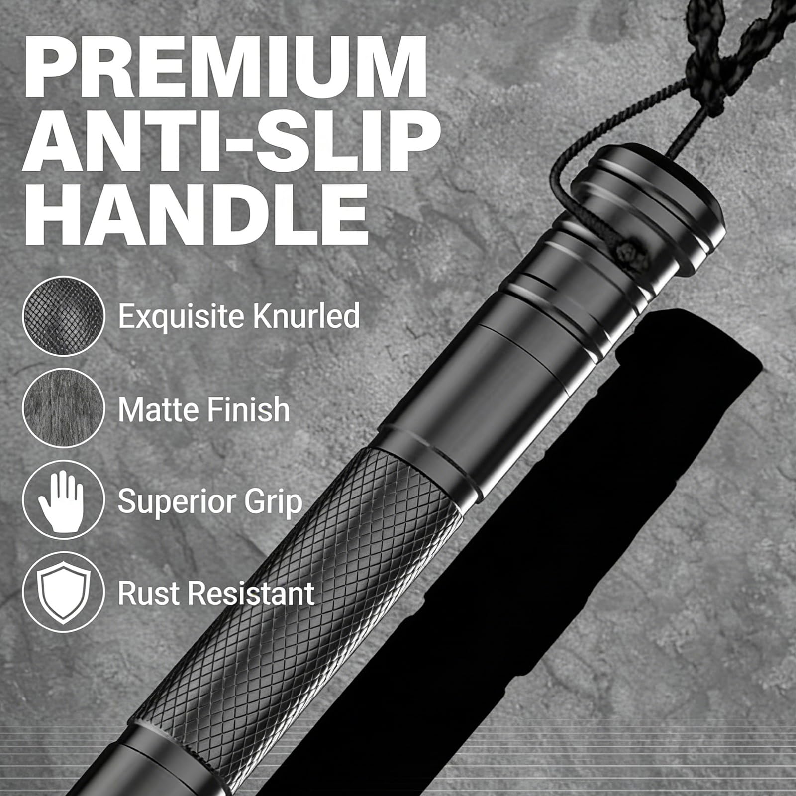 GOUTIME handle closeup with extra-thick grip for comfort and reduced fatigue
