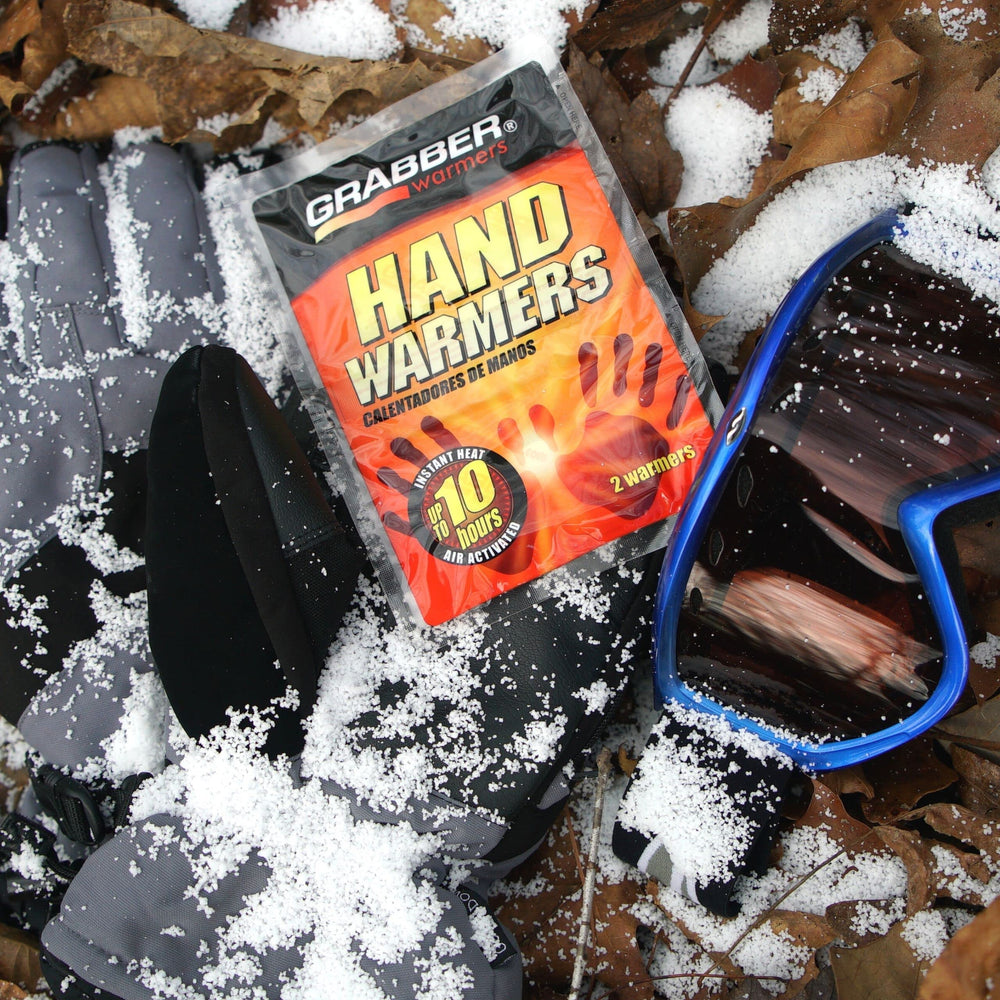 Grabber pair of warmers in a jacket pocket offering long-lasting heat