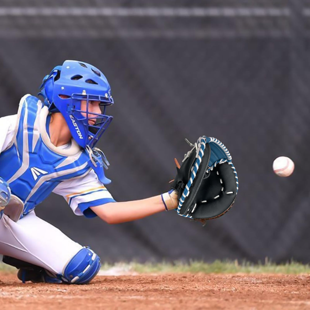 Gracfulcub catcher mitt on field demonstrating game-ready performance