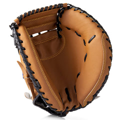 Gracfulcub front view of 33 inch catchers mitt showing overall shape and fit for fast play