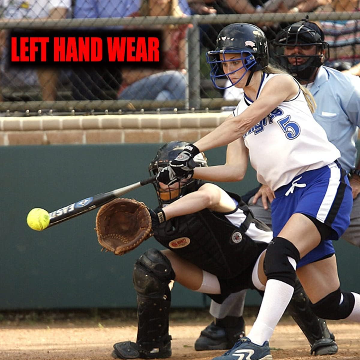Gracfulcub glove next to ruler for scale showing 33 inch size for youth and adult players