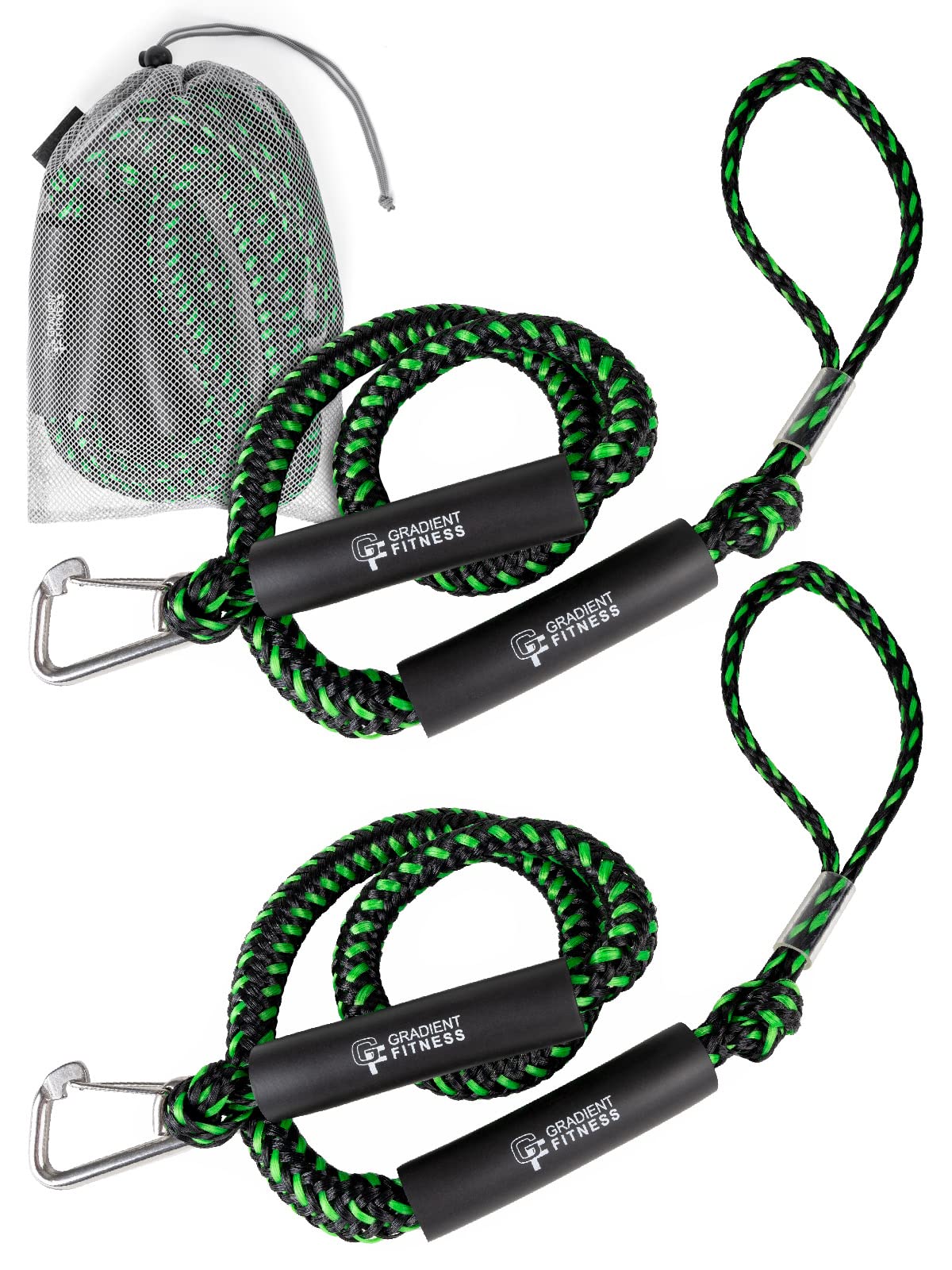 Gradient Fitness front pack view showing two bungee dock lines for secure mooring