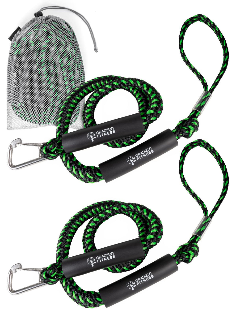 Gradient Fitness front pack view showing two bungee dock lines for secure mooring