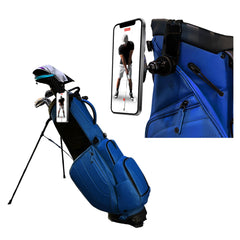 Grady Golf front-mounted phone on bag showing stable recording benefit
