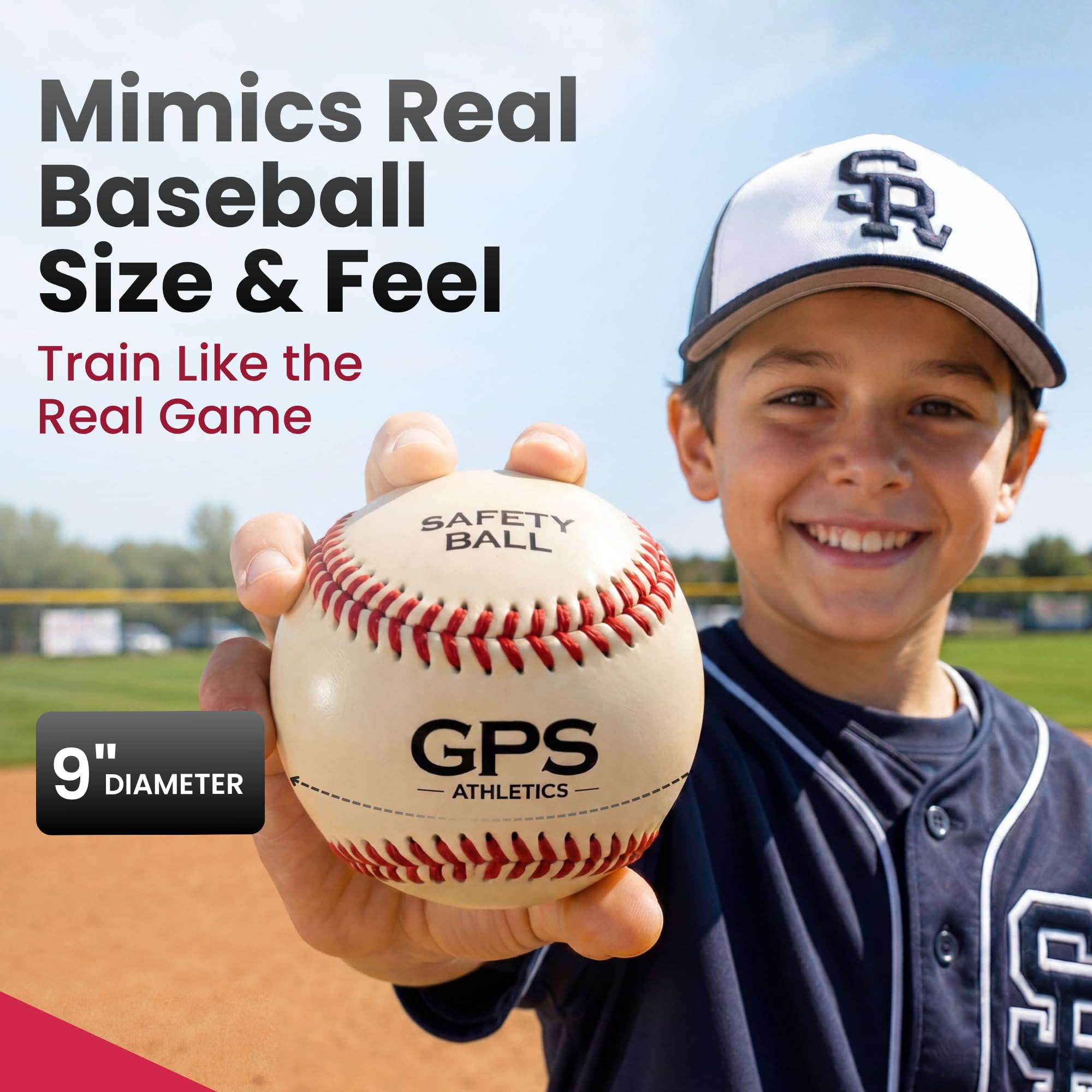 Grady's Pitching School close-up of raised seams highlighting grip detail for improved throwing mechanics