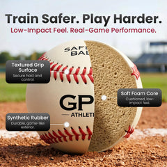 Grady's Pitching School child catching a soft practice baseball, safer training and reduced sting