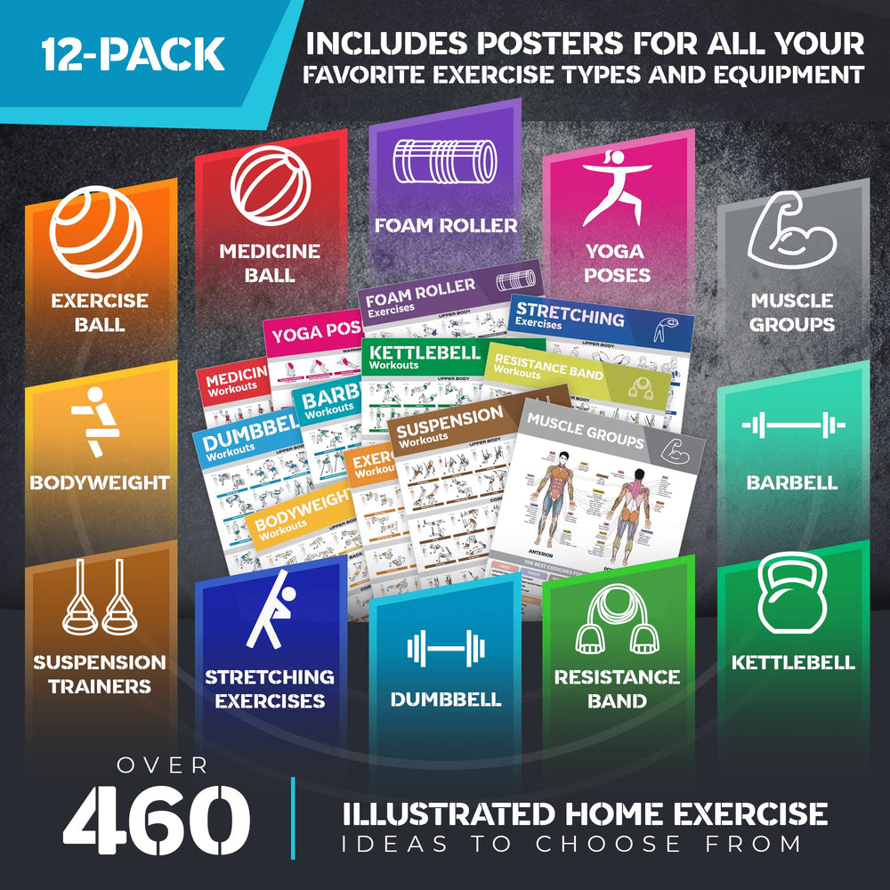 GRAND BASICS dumbbell poster detail showing clear exercise illustrations
