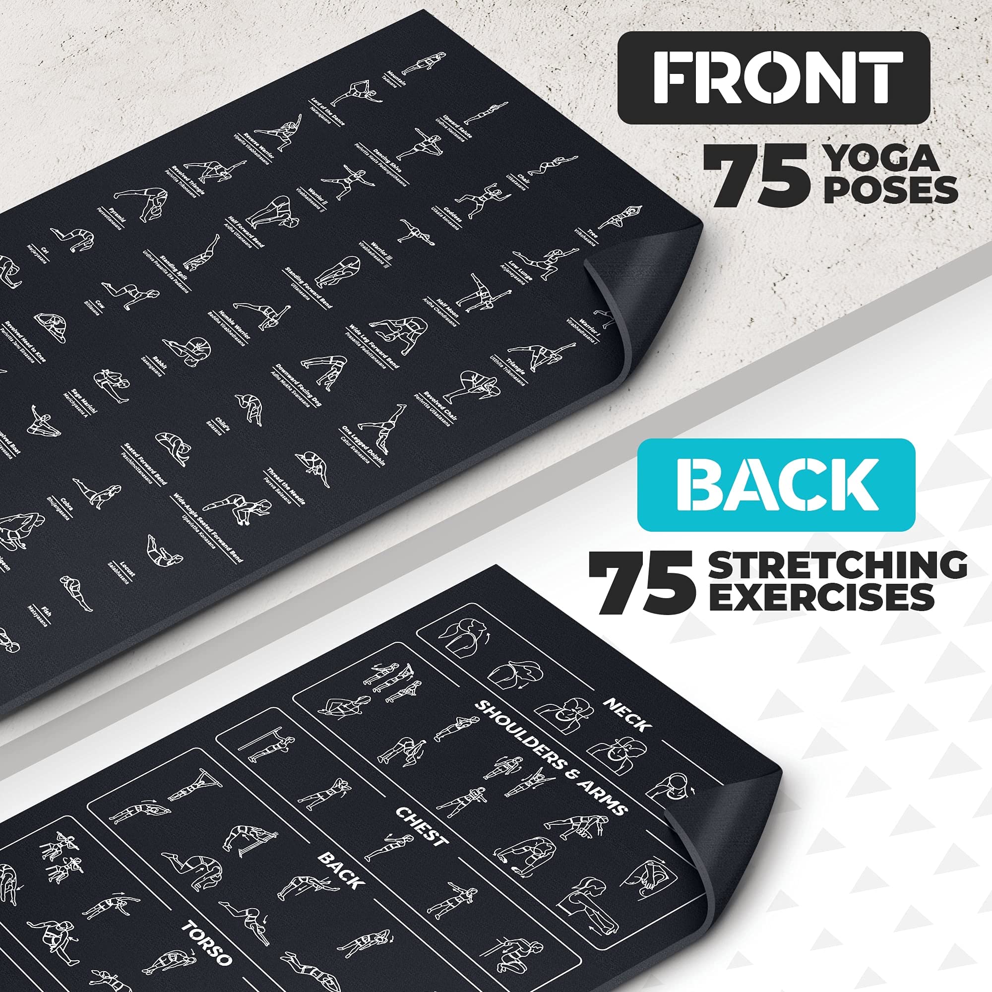 GRAND BASICS close-up of printed pose illustrations for easy alignment reference