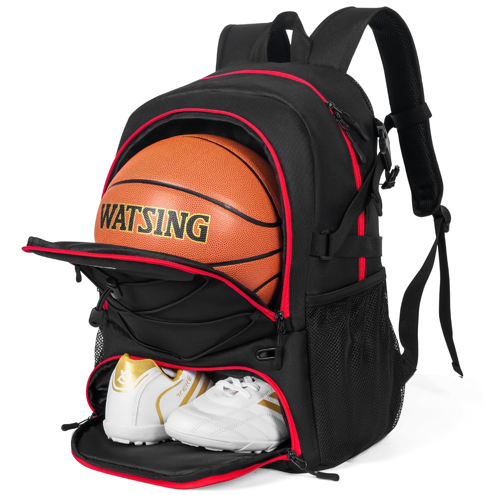 GRANDUP front view showing pockets and bungee for quick access and organization