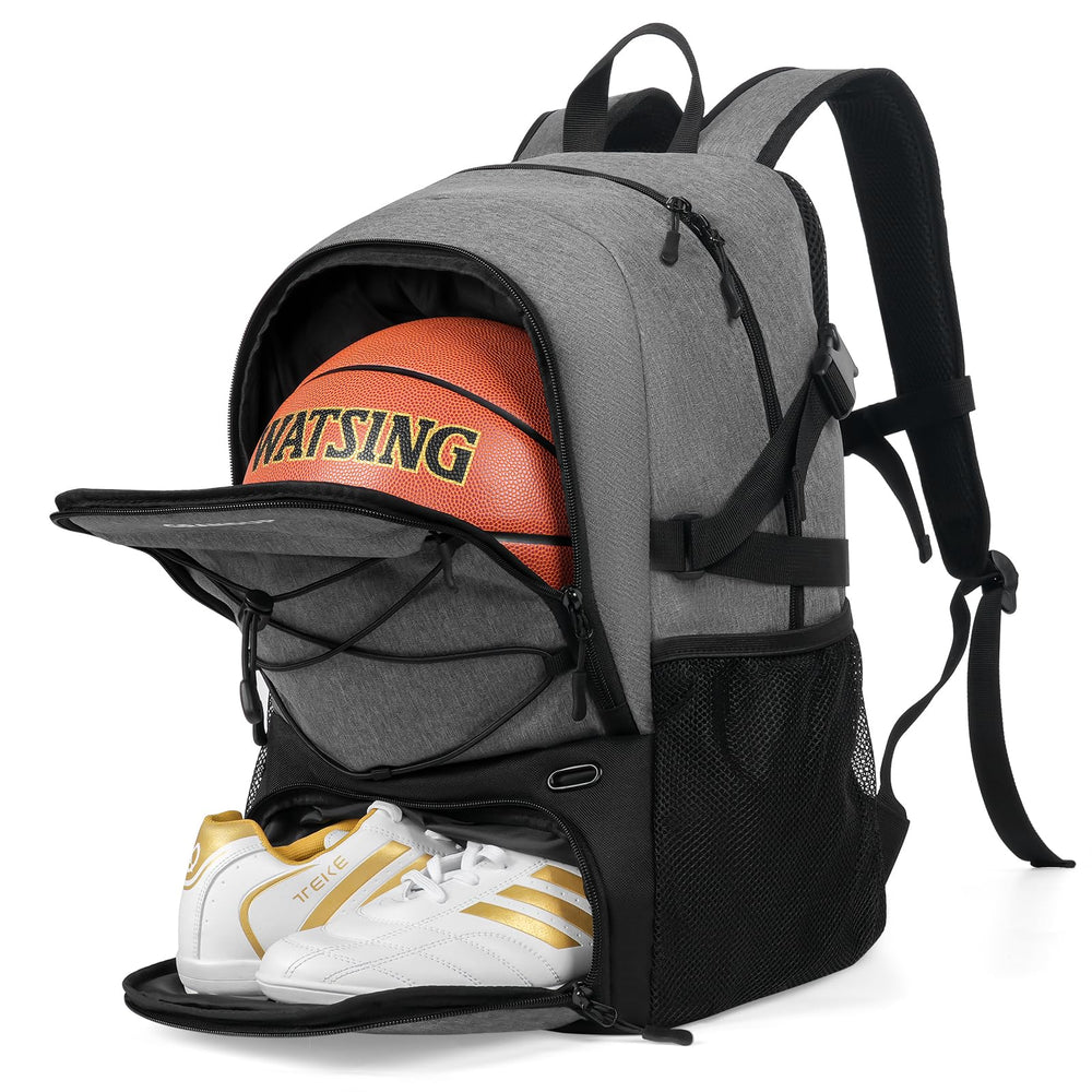 GRANDUP front view showing ball and shoe storage and clear organization