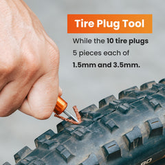 Granite detail of dual-sized plug strips included for small and larger punctures