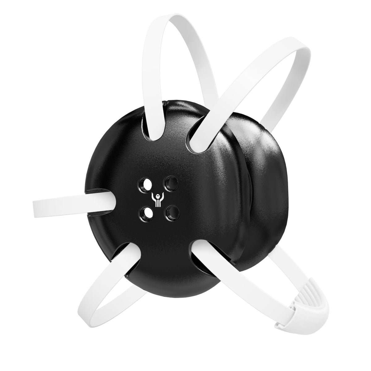 Great Call Athletics WR-100 front view showing sleek ear guard and white straps for secure fit