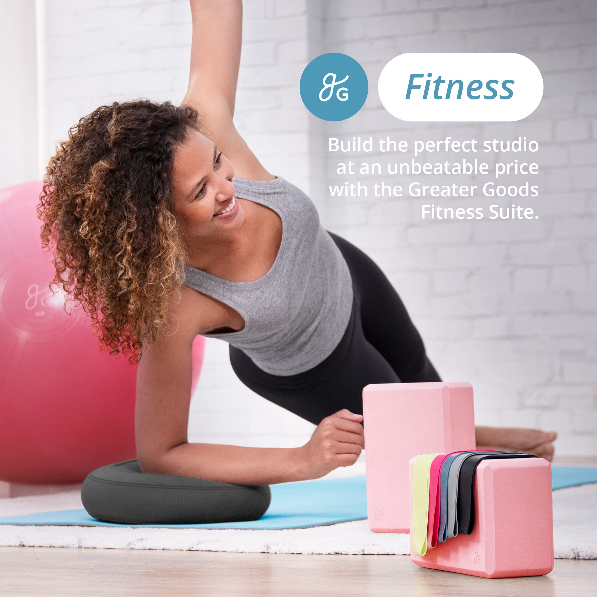 Greater Goods ball size comparison with person showing correct fit and ergonomic alignment benefit