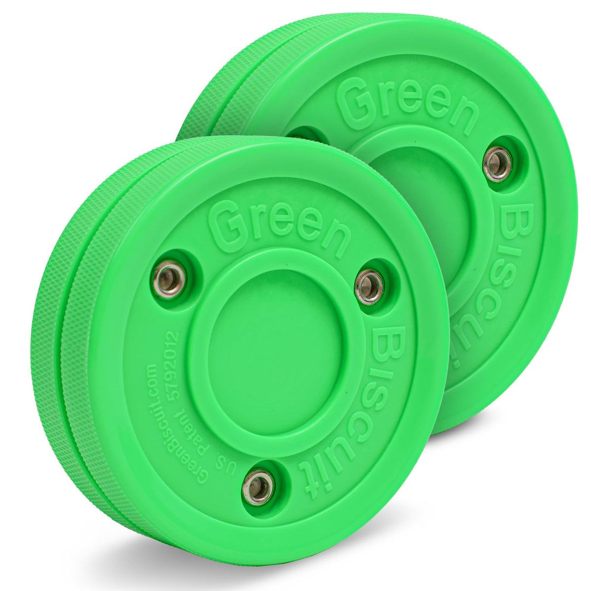Green Biscuit front packaging showing two pucks and brand for easy identification