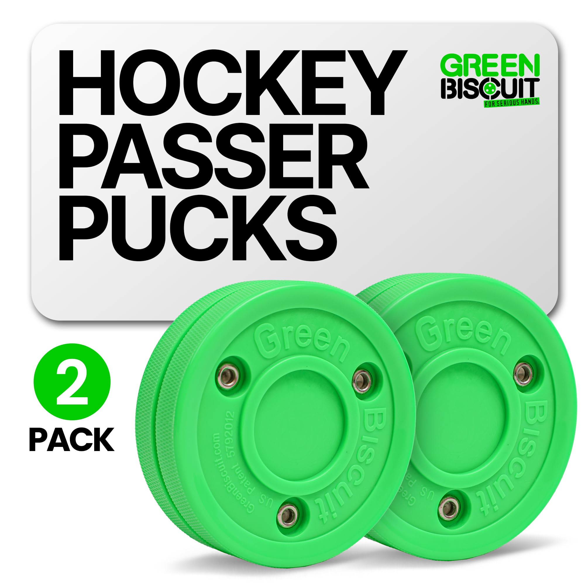 Green Biscuit close-up of puck profile highlighting realistic on‑ice feel
